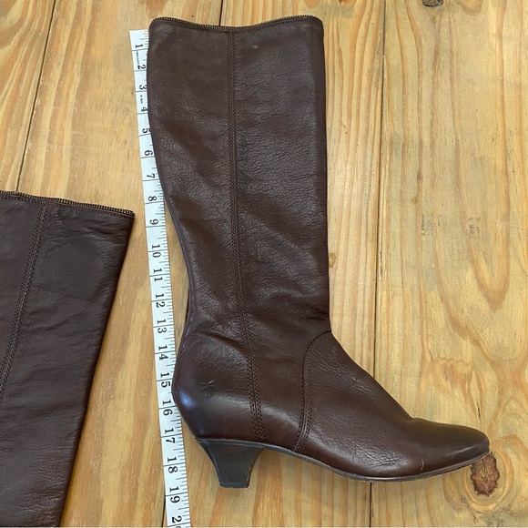 FRYE Steffi Leather Zip Tall Boot in Brown - Picture 9 of 12